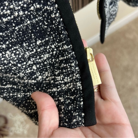 Donna Karan Black and White Tweed Blazer Size 16 - Picture 9 of 9